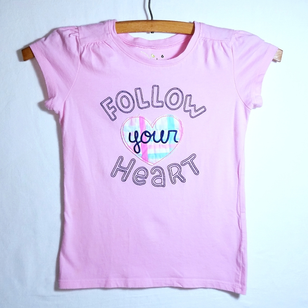 Jumping Beans Pink Embroidered Cap Sleeve Top Sz 6 EUC